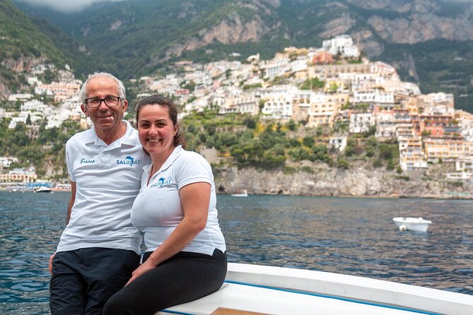 Amalfi Coast Escape with Lunch on Board, Swimming and Lots of Fun - Swimming and snorkeling in quiet coves, the 30-minute reality