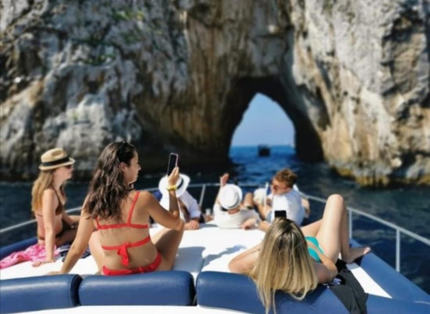 From Sorrento: Capri Boat Trip with City Visit & Swim Stops - Sorrento to Capri by speedboat, meeting time, and how the day flows