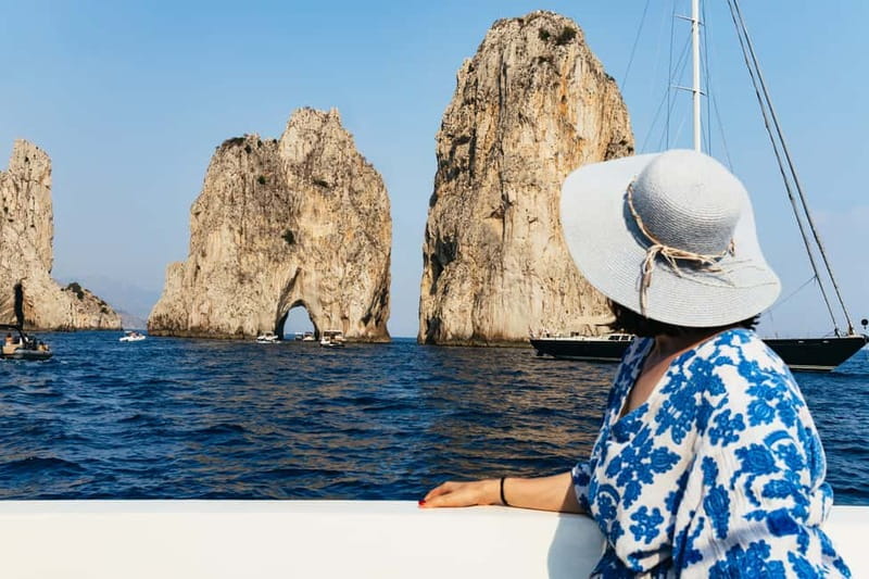 From Sorrento/Nerano: Capri Island Cruise with Guide Onboard - Ieranto Bay and those two Saracen towers