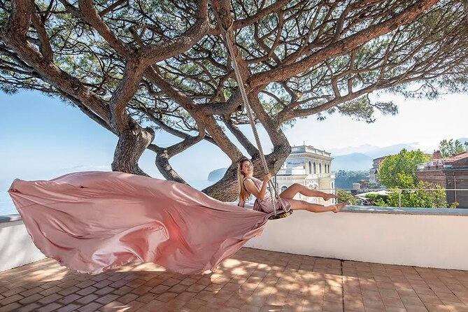 Private Flying Dress Photoshoot in Sorrento - Chiostro di San Francesco at 8:30 am, Cloister Charm for Your First Shots