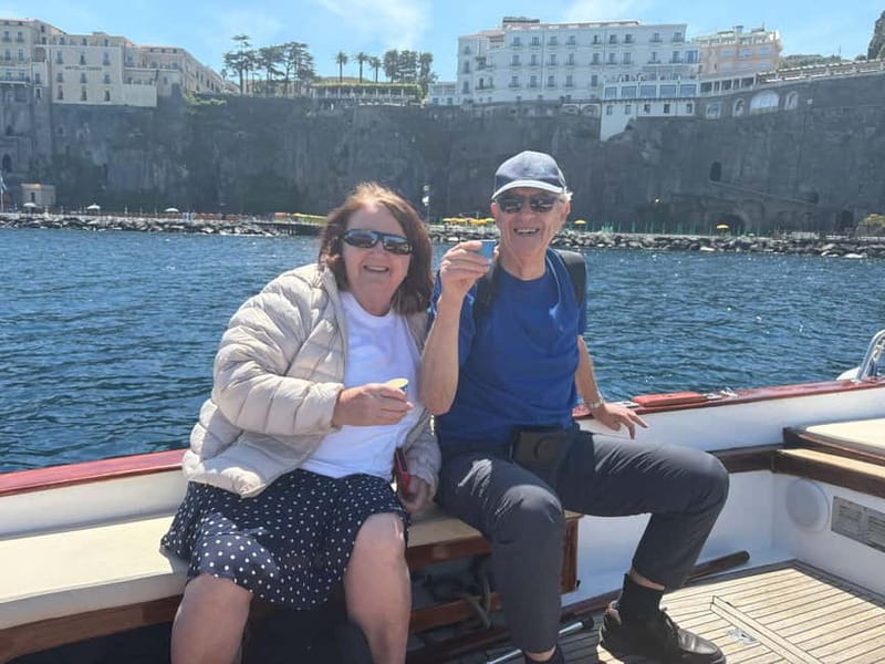 Sorrento: Boat Coastal Cruise with Swim and Limoncello - Puolo Beach, Marina di Puolo, and the feel of Sorrento’s softer shoreline