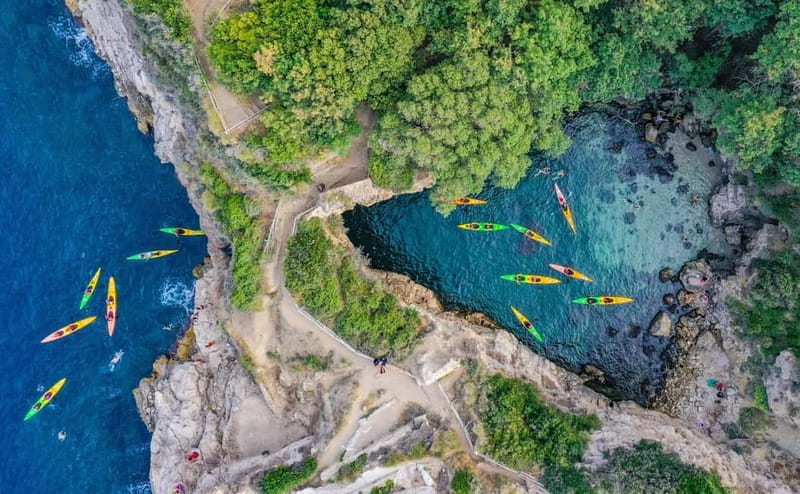 Sorrento: Guided Kayak Tour + Free 1h Paddleboarding - The Guided Route Through Marina Grande Bay
