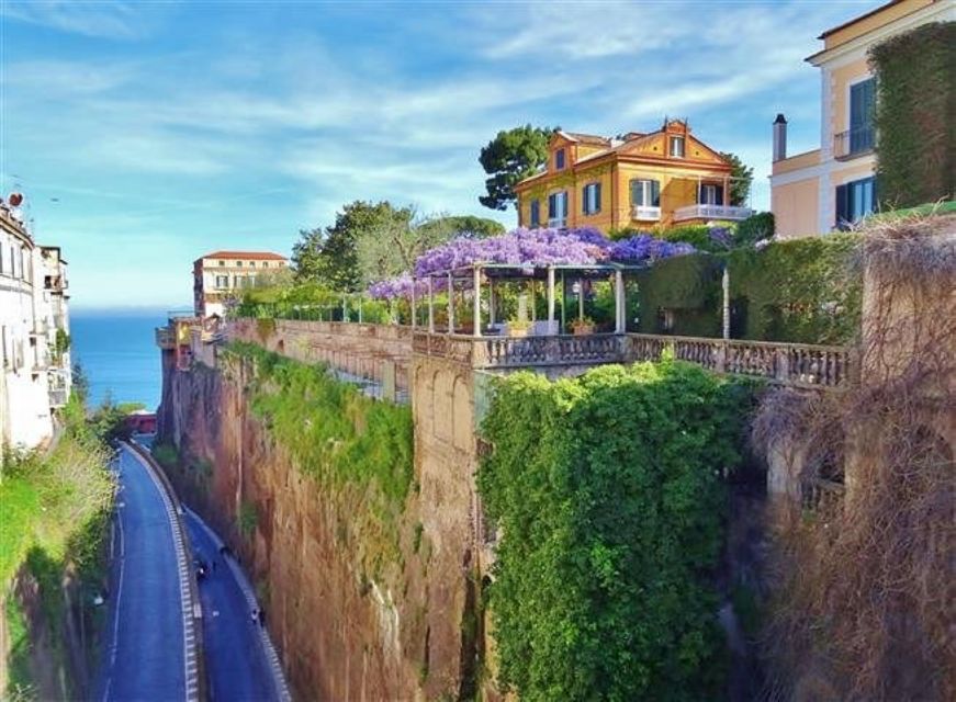 The cliff terrace above the coast road in Sorrento, looking out over the Bay of Naples