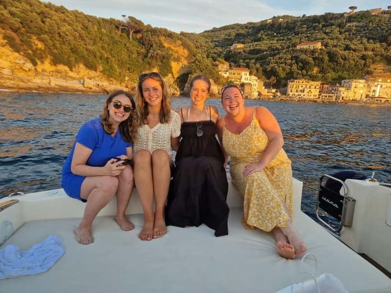 Sorrento: Sunset Coastal Boat Tour with Aperitif - Punta Lagno waterfalls, your best chance to swim and snorkel