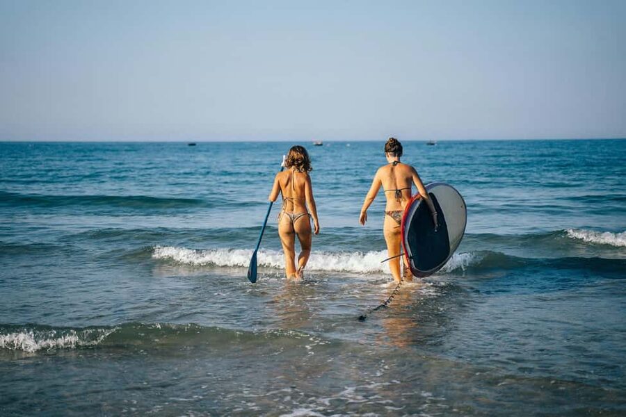 Stand Up Paddle experience - Approaching Bagni della Regina Giovanna from the sea