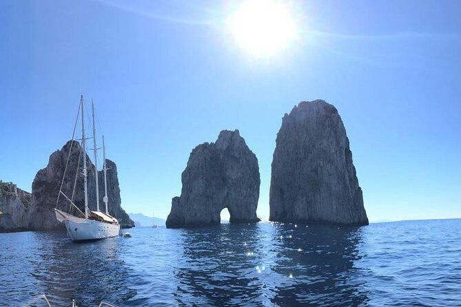 Sunset at Faraglioni rocks - unforgettable overnight stay – Capri - Day 2 on the water: breakfast first, then Marina Grande sunset