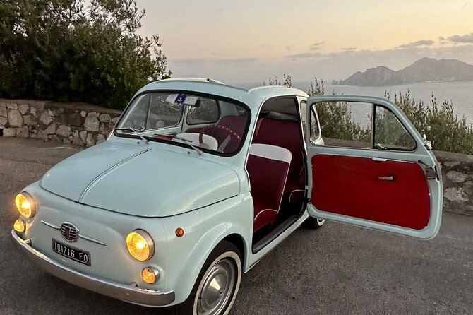 Vintage car 500 Photo shoot on The amalfi coast - Positano and Praiano: the first scenic photo windows near the coast
